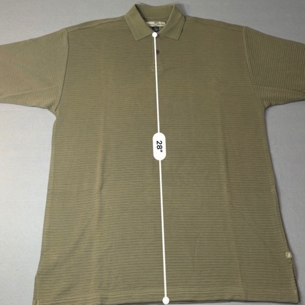 Tommy Bahama Business Casual Silk Cotton Ribbed Polo‎ Shirt Olive Green Size M - Picture 8 of 8